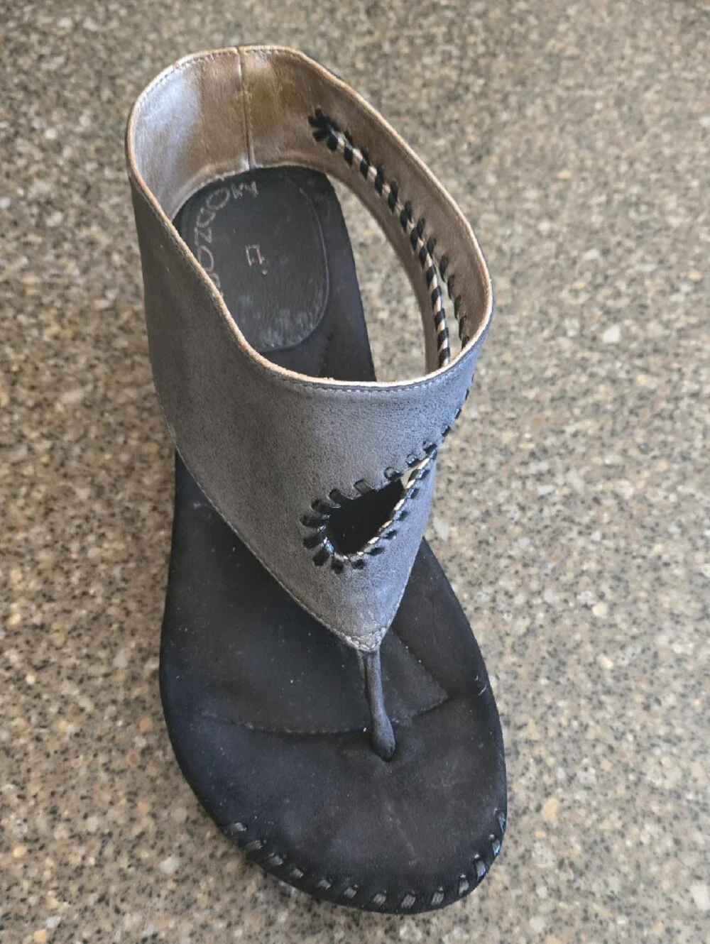 Womens Low Wedge Reversible Thong Sandal